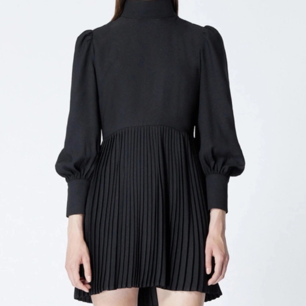 The Kooples wise pleated black dress